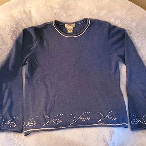 EDDIE BAUER 100% Cotton blue/gray sweater. Sz M